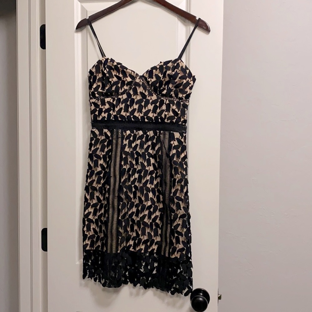 Black lace cocktail dress
